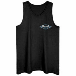 Seaside Surf Shop Mens Vintage Logo Tank - Black/Blue/White -Volcom Sales front black