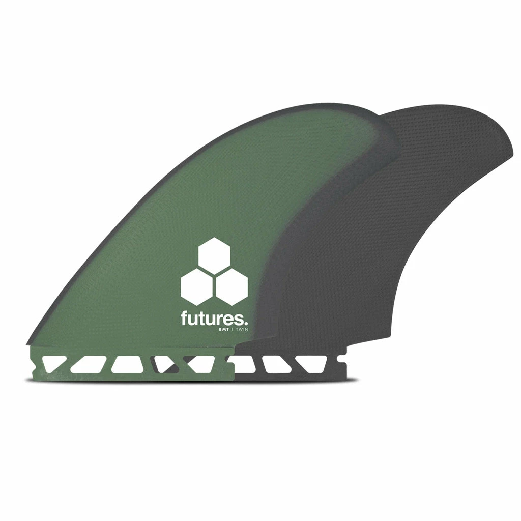 Futures Fins - Britt Merrick Keel Twin Fin - Green/Gray 3 Futures Fins - Britt Merrick Keel Twin Fin - Green/Gray