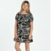 Volcom Girls Stay Palm Dress - Black White 1 Volcom Girls Stay Palm Dress - Black White -Volcom Sales girls stay palm