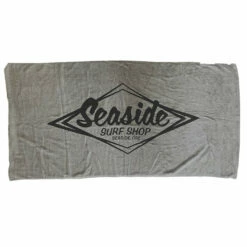 Seaside Surf Shop Vintage Logo Beach Towel - Grey