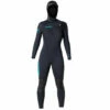 Hyperflex VYRL Womens 5/4mm Hooded Front Zip Fullsuit - Black -Volcom Sales hyperflex womens 54 mm wetsuit