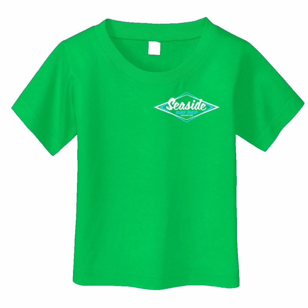 Seaside Surf Shop Youth Vintage Logo Tee - Kelly Green 4 Seaside Surf Shop Youth Vintage Logo Tee - Kelly Green - Image 2