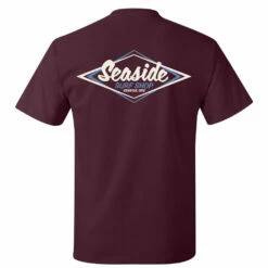 Seaside Surf Shop Mens Vintage Logo Tee - Maroon
