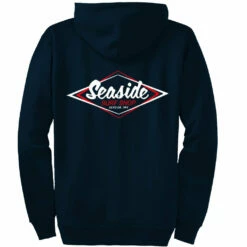 Seaside Surf Shop Mens Vintage Logo Zip Hoody - Navy 5 Seaside Surf Shop Mens Vintage Logo Zip Hoody - Navy -Volcom Sales navy zipp back Copy