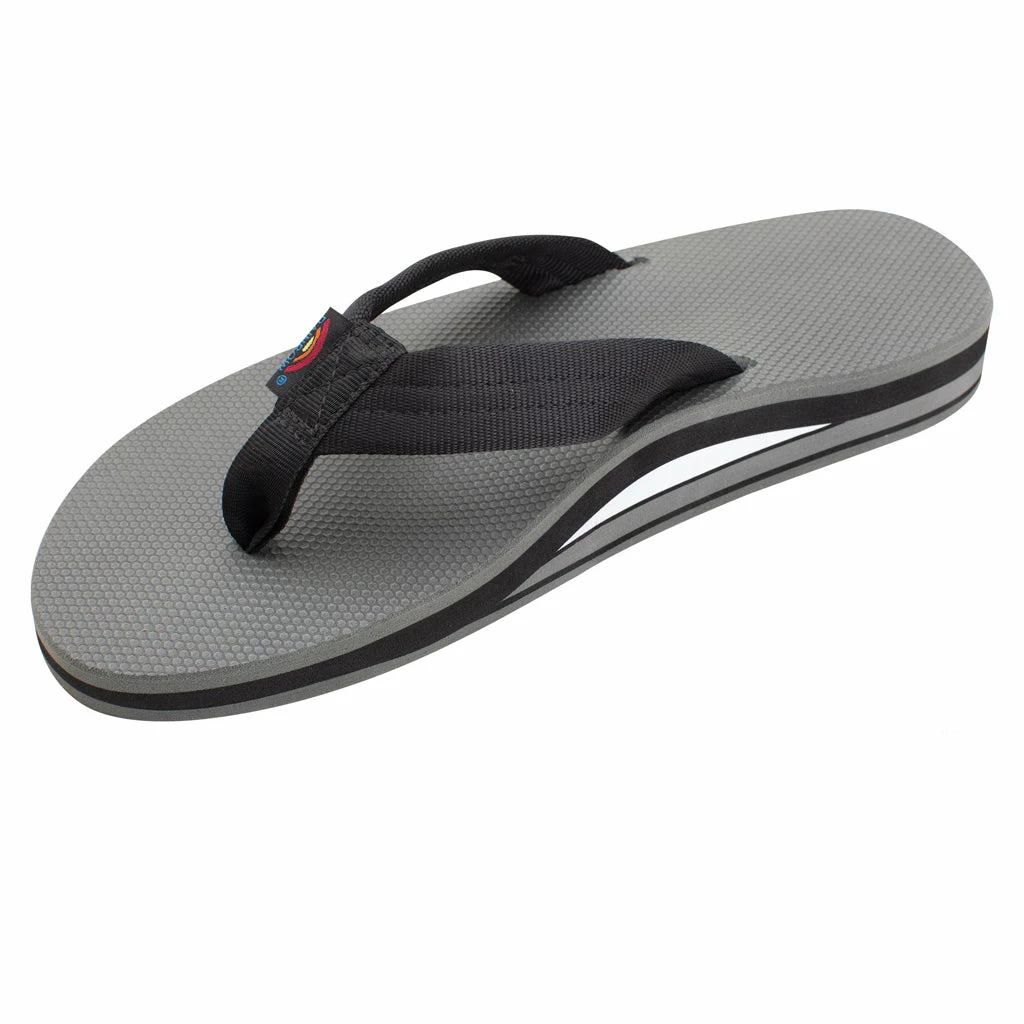 Rainbow Sandals Mens Classic Rubber Double Layer With Arch - Black/Grey 3 Rainbow Sandals Mens Classic Rubber Double Layer With Arch - Black/Grey