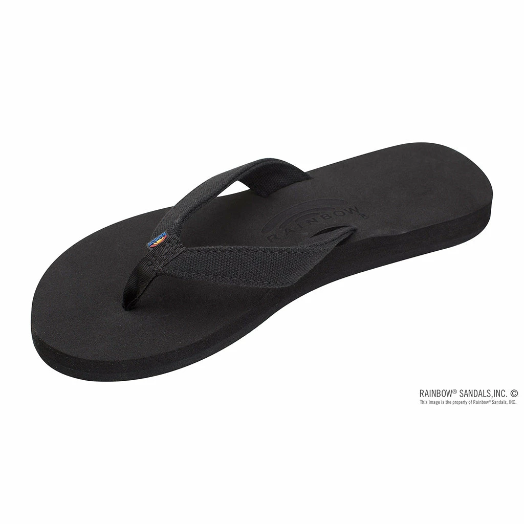 Rainbow Sandals Womens The Bella - Soft Top Black Tapered Canvas Strap - Black 3 Rainbow Sandals Womens The Bella - Soft Top Black Tapered Canvas Strap - Black