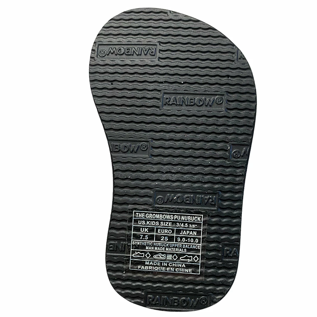 Rainbow The Grombow - Toddler Soft Rubber Top Sole With 1" Strap - Dark Grey Strap/Pinline Black 5 Rainbow The Grombow - Toddler Soft Rubber Top Sole With 1" Strap - Dark Grey Strap/Pinline Black - Image 3