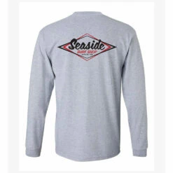 Seaside Surf Shop Mens Vintage Logo L/S Tee - Heather Gray
