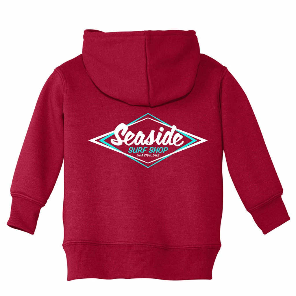 Seaside Surf Shop Youth Vintage Logo Zip Hoody - Red 4 Seaside Surf Shop Youth Vintage Logo Zip Hoody - Red - Image 2