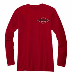Seaside Surf Shop Mens Vintage Logo Long Sleeve Tee - Red -Volcom Sales ss vintage red long sleeve front