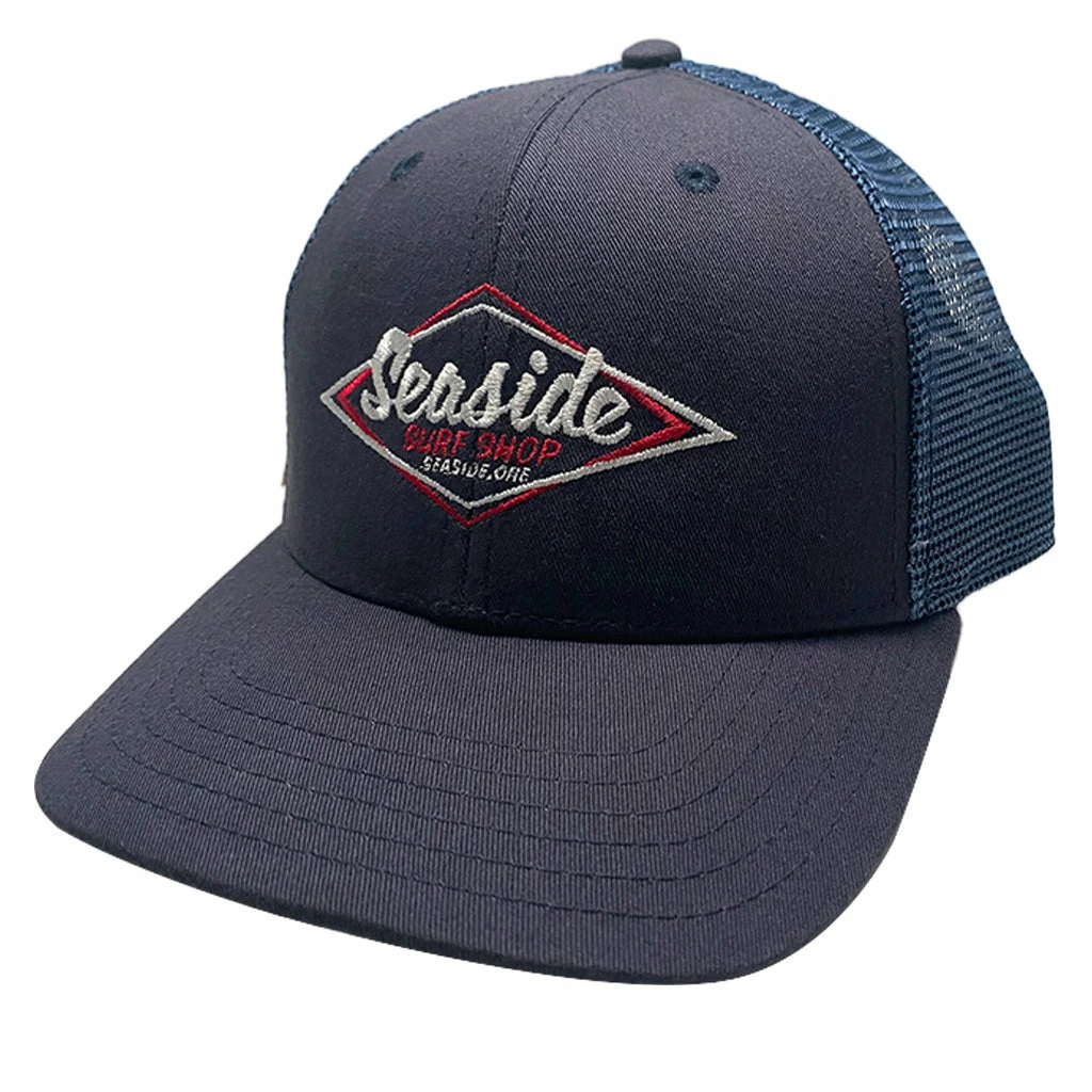 Seaside Surf Shop Vintage Logo Mid Crown Cap - Navy/Blue 3 Seaside Surf Shop Vintage Logo Mid Crown Cap - Navy/Blue