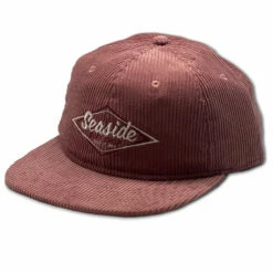 Seaside Surf Shop Wide Cord Vintage Logo Hat - Dirty Rose