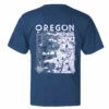 Seaside Surf Shop Unisex Oregon Map S/S T-Shirt - Harbor Blue -Volcom Sales tee back