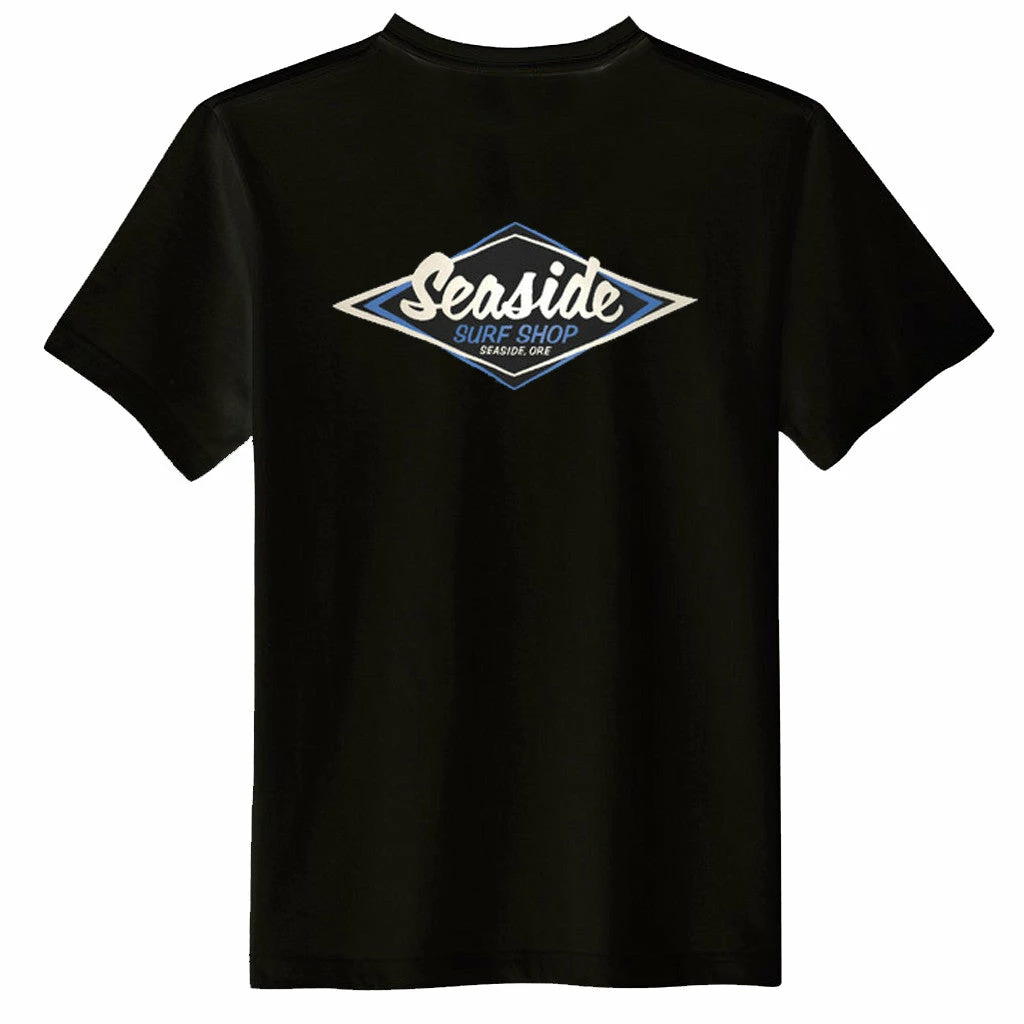 Seaside Surf Shop Mens Vintage Logo Tee - Black 3 Seaside Surf Shop Mens Vintage Logo Tee - Black