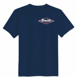 Seaside Surf Shop Mens Vintage Logo Tee - Navy -Volcom Sales vintage navy front