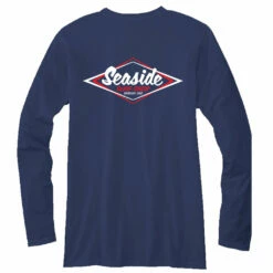 Seaside Surf Shop Mens Vintage Logo L/S Tee - Navy