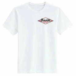 Seaside Surf Shop Mens Vintage Logo Tee - White -Volcom Sales vintage white front