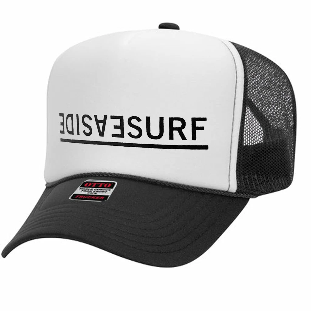 Seaside Surf Shop Invert Trucker Cap - Black/White 3 Seaside Surf Shop Invert Trucker Cap - Black/White