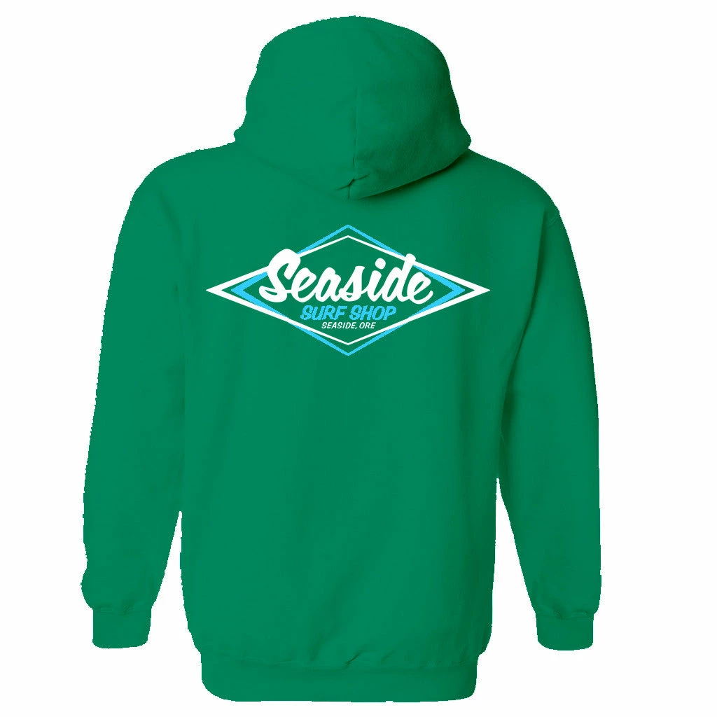 Seaside Surf Shop Youth Vintage Logo Pullover Hoody - Kelly Green 3 Seaside Surf Shop Youth Vintage Logo Pullover Hoody - Kelly Green